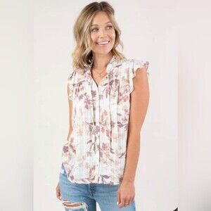 The Linen Duck earthy floral top size small